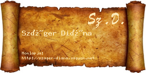 Száger Diána névjegykártya